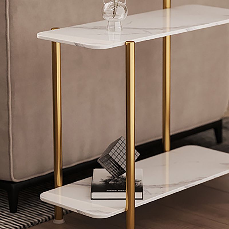 Contemporary Rectangular Side Table Slate Top 4 Legs End Table Clearhalo 'Coffee & Accent Tables' 'End & Side Tables' 'end_side_tables' 'furn' 'furn_end_side_tables' 'Furniture' 'Living Room Furniture' 1200x1200_042e1b2b-59aa-4f7b-9416-f6fc49ad1bf3