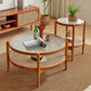 Tropical Round Cocktail Table Glass Top Coffee Cocktail Table with Shelf Clearhalo 'Coffee & Accent Tables' 'Coffee Tables' 'coffee_tables' 'furn' 'furn_coffee_tables' 'Furniture' 'Living Room Furniture' 1200x1200_042e1d81-064f-4586-aaee-aa6326d0b1d0