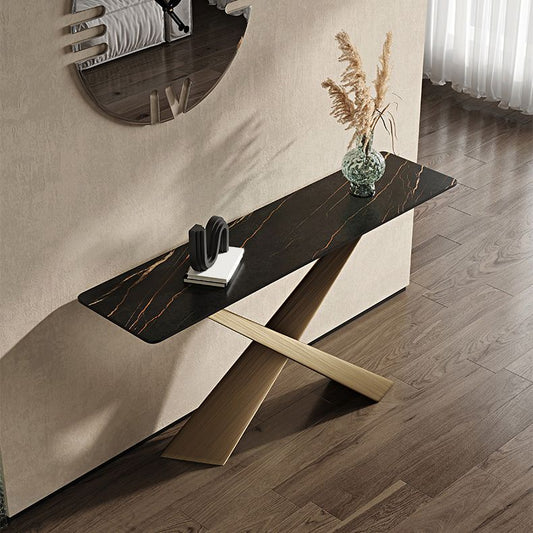16 inch Wide Modern Console Table Rectangle Stone Sofa Console Table Clearhalo 'Console Tables' 'console_tables' 'Entry & Mudroom Furniture' 'furn' 'furn_console_tables' 'Furniture' 1200x1200_042f9ac1-b85b-4181-89a2-bcb492890ba2
