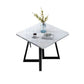 Glam Style Stone Square Dining Table with Metal 4 Legs for Living Room Clearhalo 'Dining Tables & Seating' 'Dining Tables' 'dining_table' 'furn' 'furn_dining_table' 'Furniture' 'furniture_dining_table' 'Kitchen & Dining Furniture' 'kitchen' 'kitchen_dining_table' 1200x1200_0431ea08-e44a-4f01-a2fa-86e005826514