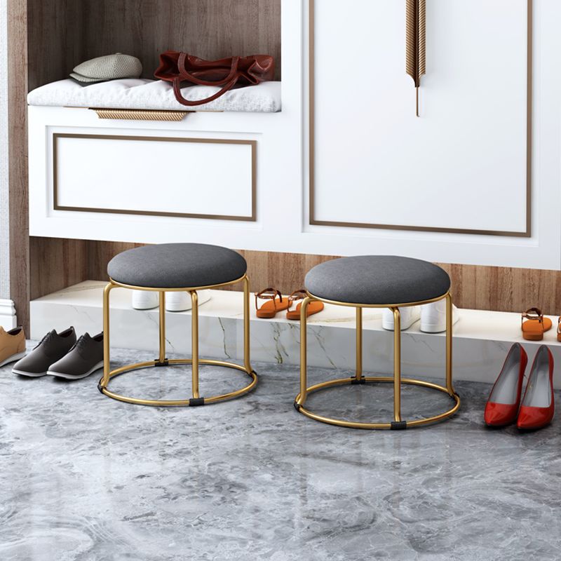 Glam Velvet Chair Ottoman Cylinder Shape Metal Frame Mildew Resistant Ottoman Stool Clearhalo 'furn' 'furn_ottomans_poufs' 'Furniture' 'Living Room Furniture' 'Ottomans & Poufs' 'ottomans_poufs' 1200x1200_043206a1-e7a4-4c77-b325-4a1a890ca71c