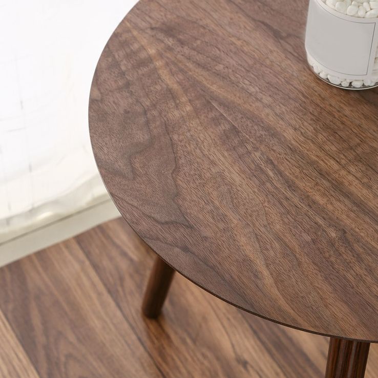 Scandinavian Style Sofa Side Accent Table Wooden Round Side End Table