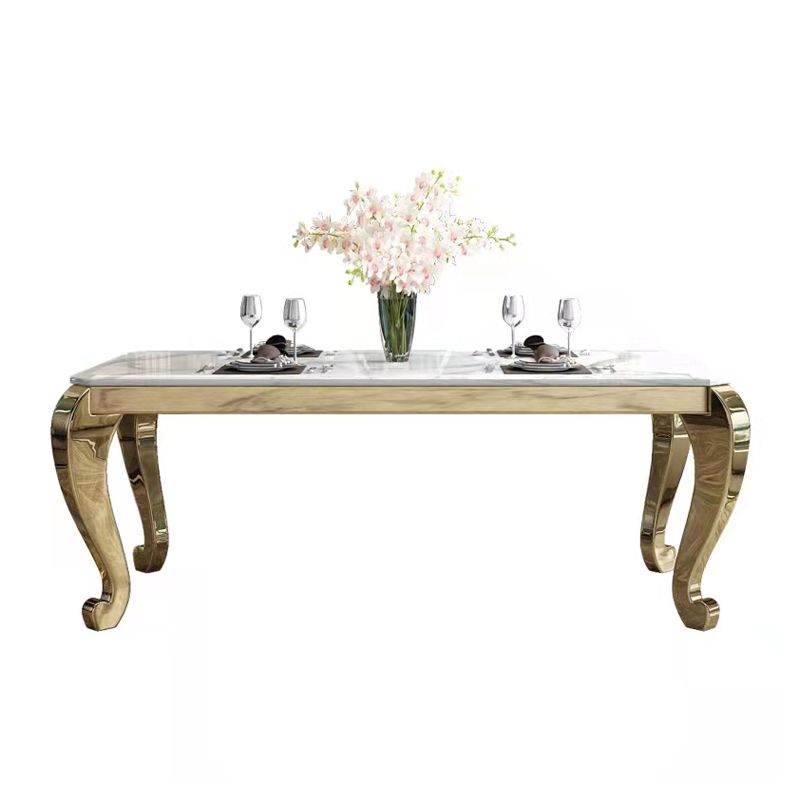 Rectangle Shape Luxury Style Dining Table Marble Fixed Table for Kitchen Clearhalo ' dining_table' 'Dining Tables & Seating' 'Dining Tables' 'furn' 'furn_dining_table' 'Furniture' 'furniture_dining_table' 'Kitchen & Dining Furniture' 'kitchen&dining_furn' 'kitchen' 'kitchen_dining_table' 1200x1200_043562c7-08e3-44d5-b712-eee0b7ca9bbc