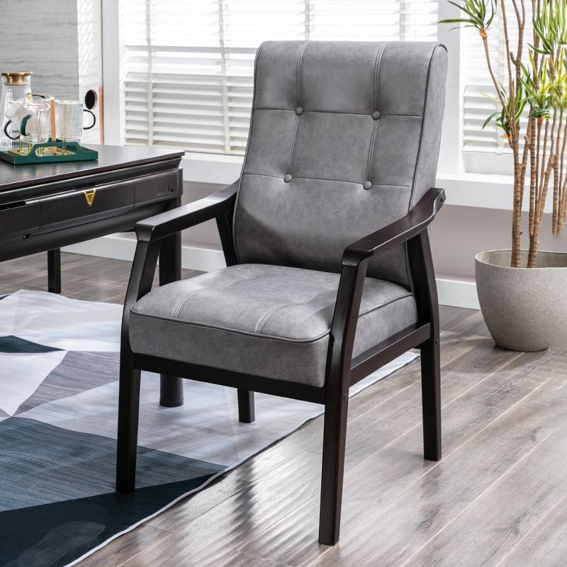 Traditional Kitchen Dining Chair Solid Back Dining Side Chair with Wooden Legs Clearhalo ' kitchen&dining_furn' 'Dining Chairs' 'Dining Tables & Seating' 'dining_chair' 'furn' 'furn_dining_chair' 'Furniture' 'furniture_dining_chair' 'Kitchen & Dining Furniture' 'kitchen' 1200x1200_0435e2b7-a84a-4d18-be30-4b67a8a3d738