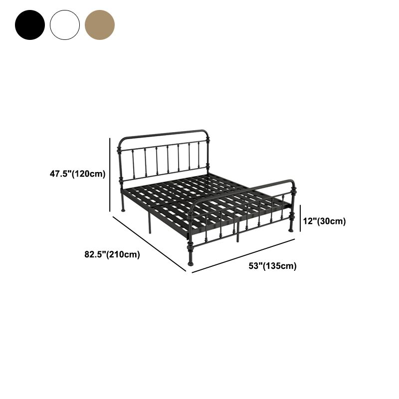 Open-Frame Bed with Spindle Headboard and Metal Legs in Solid Color Clearhalo 'Bedroom Furniture' 'Beds' 'furn' 'furn_beds' 'Furniture' 1200x1200_0435ee5a-fde4-4132-a0d5-e624d375da5b