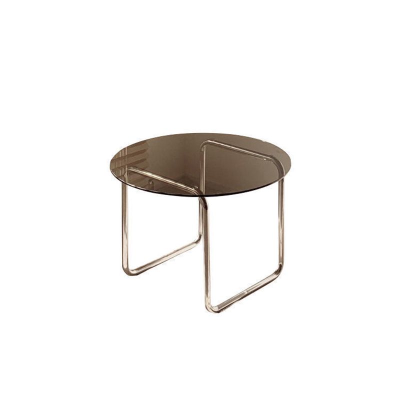 Ronde helderglazen cocktailtafel Moderne stalen sledesalontafel