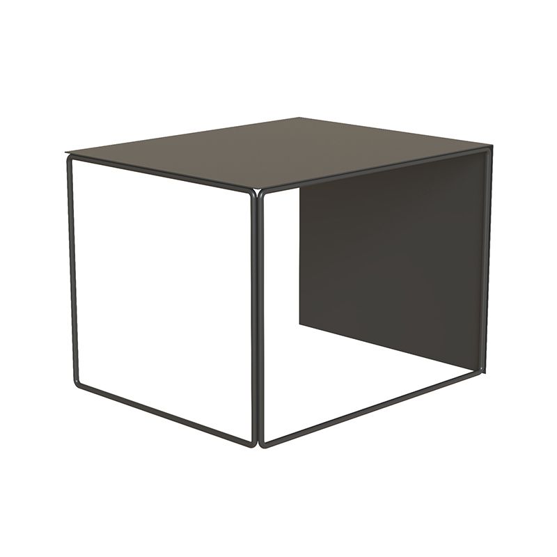 Mesa de centro individual rectangular con estructura de metal moderna Mid-Century