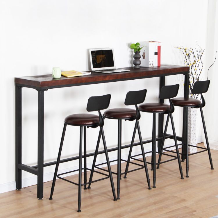 Industrial Backrest Armless Counter Stool Iron Cafe Bar Stool with Seat and Pedal