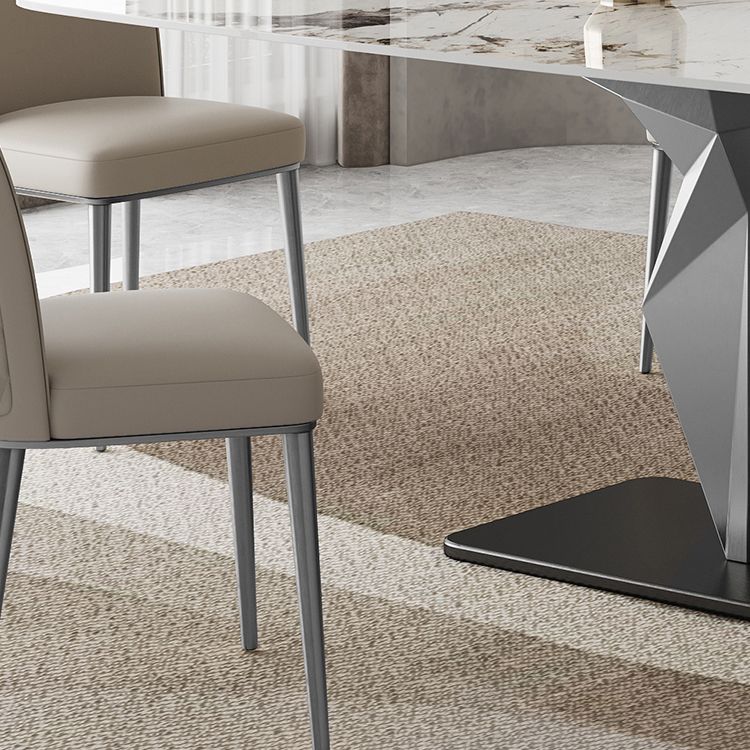 Designer Style Sintered Stone Dining Set Rectangle 1/3/4/6/7 Pieces Dining Room Table Set Clearhalo 'Dining Room Sets' 'Dining Tables & Seating' 'dining_room_set' 'furn' 'furn_dining_room_set' 'Furniture' 'furniture_dining_room_set' 'Kitchen & Dining Furniture' 1200x1200_0438b69e-f8fd-4a9f-b669-b15f49690beb