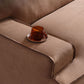 Brown Recessed Arm Sofa Contemporary 3/4-seater Suede Seating