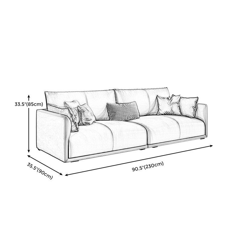 Mid-Century Modern Pillow Top Arm Sectional 33.46"H Cushion Back Sofa,Tan Clearhalo 'furn' 'furn_sectionals' 'Furniture' 'furniture_sectionals' 'Living Room Furniture' 'Sectionals' 1200x1200_0439b767-64e5-46dd-b51d-422b7658b39b