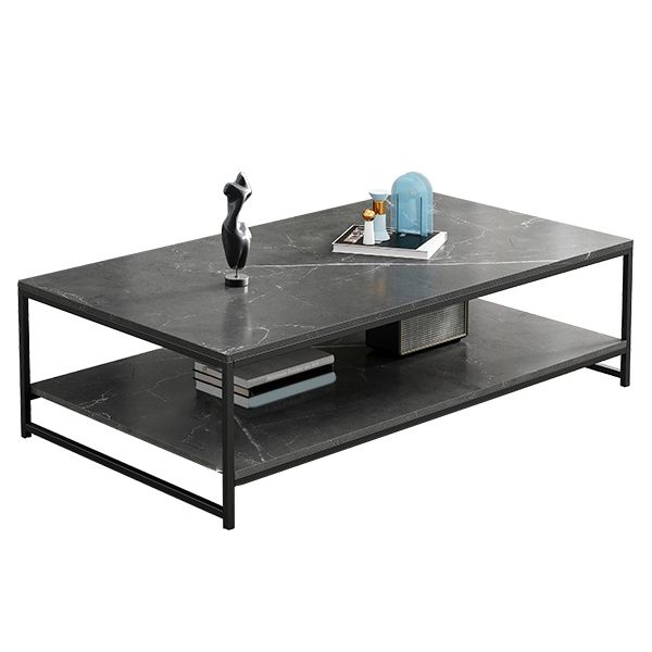 Rectangle Cocktail Table Frame Single Coffee Table with Shelf Clearhalo 'Coffee & Accent Tables' 'Coffee Tables' 'coffee_tables' 'furn' 'furn_coffee_tables' 'Furniture' 'Living Room Furniture' 1200x1200_0439bf36-cb99-42a0-98a2-81f5f327c8b9