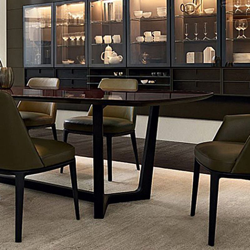 Upholstered Dining Accent Chair Faux Leather and Solid Wood Dining Room Chair Clearhalo 'Dining Chairs' 'Dining Tables & Seating' 'dining_chair' 'furn' 'furn_dining_chair' 'Furniture' 'Kitchen & Dining Furniture' 1200x1200_043be1a6-b2a0-48a1-aab0-38a7020a79e2