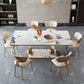 Rectangle Trestle Base Home Furniture Stainless Steel Dining Room Collection for Dining Room Clearhalo ' dining_table' 'Dining Tables & Seating' 'Dining Tables' 'furn' 'furn_dining_table' 'Furniture' 'furniture_dining_table' 'Kitchen & Dining Furniture' 'kitchen&dining_furn' 'kitchen' 'kitchen_dining_table' 1200x1200_043c335c-d03a-4098-a999-a00ab364499e