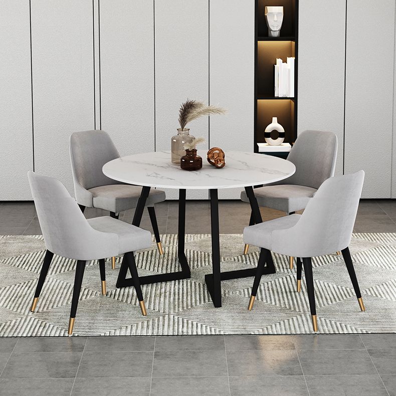 Sintered Stone Dining Table Round Modern Dining Table with Black Frame Clearhalo ' dining_table' 'Dining Tables & Seating' 'Dining Tables' 'furn' 'furn_dining_table' 'Furniture' 'furniture_dining_table' 'Kitchen & Dining Furniture' 'kitchen&dining_furn' 'kitchen' 'kitchen_dining_table' 1200x1200_043cd9f5-015b-42c3-9fe6-f26e51fbead5