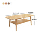 17.72" Tall Contemporary Style Coffee Cocktail Table Solid Wood Coffee Table