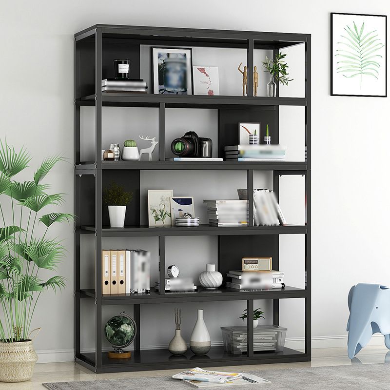 Industrial Metal Etagere Bookcase Open Back Bookshelf for Home Office Clearhalo 'Bookcases' 'Furniture' 'furniture_bookcases' 'kitchen' 'kitchen_bookcases' 'Living Room Furniture' 'Office Furniture' 1200x1200_043f92ee-0a6c-4e38-b718-a1a3743fb63a