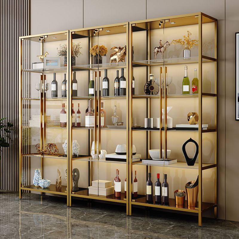 Glam Curio Curio Porte in vetro a buffet in metallo per camera da letto