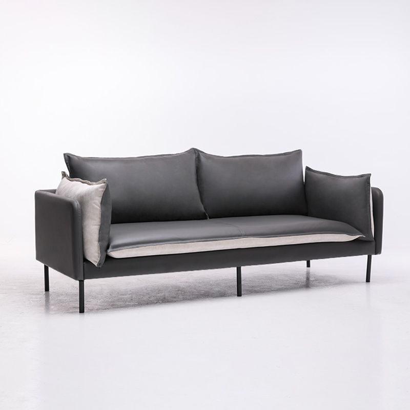 Nordic Style Ledersofa Quadrat -Tuftedofa für Wohnzimmer