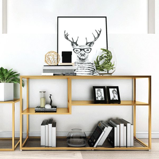 29.53-inch Tall Modern Console Table Iron Accent Table with Shelves Clearhalo 'Console Tables' 'console_tables' 'Entry & Mudroom Furniture' 'furn' 'furn_console_tables' 'Furniture' 1200x1200_04414eab-4711-41ab-b31d-32cf136908d9