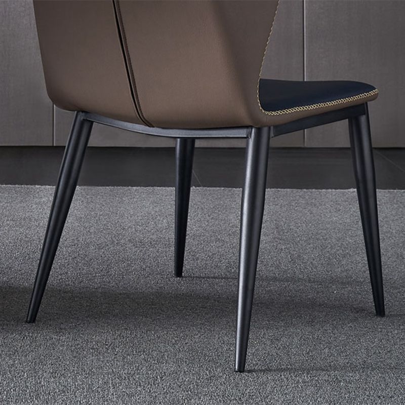 Contemporary Style Chair Dining Armless Wingback Side Chairs with Metal Legs for Kitchen Clearhalo ' kitchen&dining_furn' 'Dining Chairs' 'Dining Tables & Seating' 'dining_chair' 'furn' 'furn_dining_chair' 'Furniture' 'furniture_dining_chair' 'Kitchen & Dining Furniture' 'kitchen' 1200x1200_04418d80-7deb-4594-a5e5-f0b46e712f10