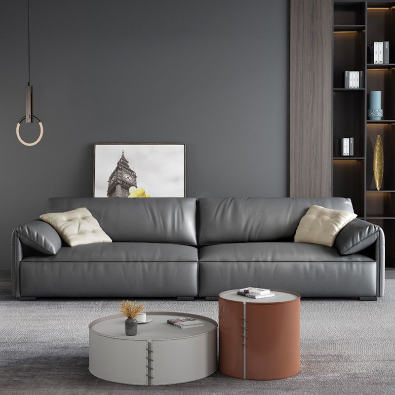 ステイン抵抗性のあるリビングルーム枕トップアーム標準グレーソファ