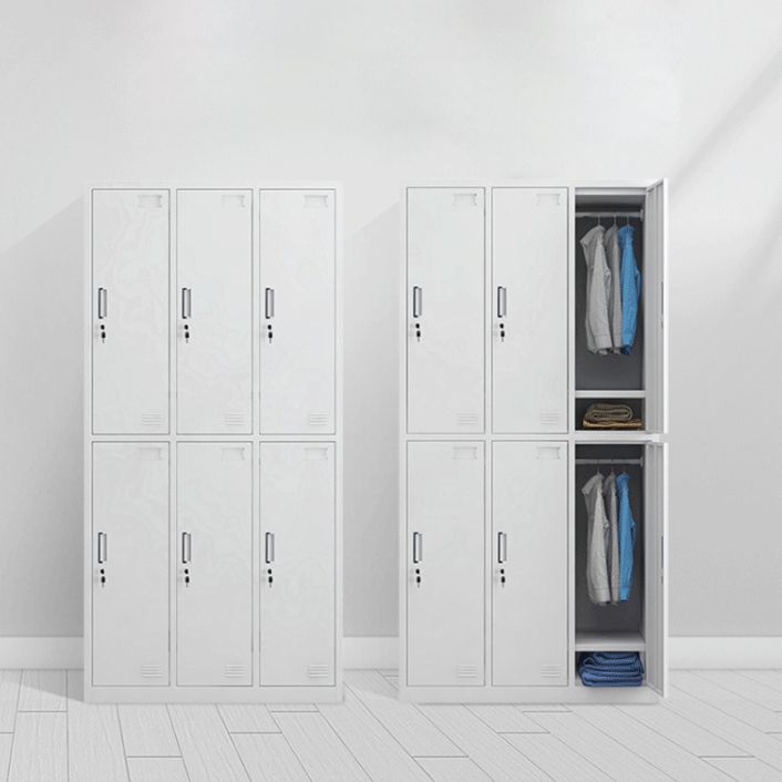 Contemporary Style Wardrobe White Metal Wardrobe Closet for Home Clearhalo 'Armoires & Wardrobes' 'armoires_wardrobes' 'Bedroom Furniture' 'furn' 'furn_armoires_wardrobes' 'Furniture' 1200x1200_044294d9-26ce-4437-85a6-96fb4fd7a06e