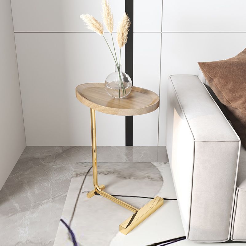 モダンスタイルのカクテルテーブル人工木製テーブルメタルアイアンベースコーヒーテーブル