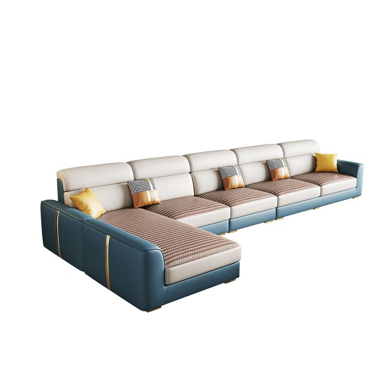 Modern Faux Leather Square Arm Sofa/Sectional for Apartment, Living Room Clearhalo 'furn' 'furn_sectionals' 'Furniture' 'furniture_sectionals' 'Living Room Furniture' 'Sectionals' 1200x1200_04443d55-b884-41e5-bf01-ce1a50fb4325