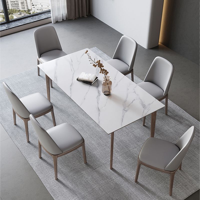 Medieval Modern Sintered Stone Table for Restaurant Rectangle Table with 4 Wood Legs Clearhalo 'Dining Tables & Seating' 'Dining Tables' 'dining_table' 'furn' 'furn_dining_table' 'Furniture' 'Kitchen & Dining Furniture' 1200x1200_0448ee2f-ffae-4282-a1d0-387adbb861dc