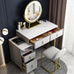 Glam Stone Vanity Table with 4 Storage Drawers 15.74" Wide Makeup Table Clearhalo 'Bedroom Furniture' 'furn' 'furn_makeup_vanities' 'Furniture' 'Makeup Vanities' 'makeup_vanities' 1200x1200_0449cc44-a0cc-4a72-bf14-87834b16bb63