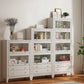 Wood  Standard  Bookcase Closed Back Contemporary Bookshelf with Drawers