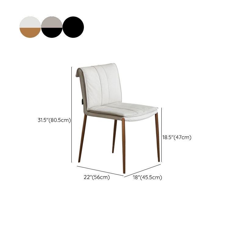 Indoor Leather Upholstered Dining Side Chair Metal Legs Dining Chair Clearhalo 'Dining Chairs' 'Dining Tables & Seating' 'dining_chair' 'furn' 'furn_dining_chair' 'Furniture' 'Kitchen & Dining Furniture' 1200x1200_044ba284-7d3b-4111-9d14-64f3097f54d7