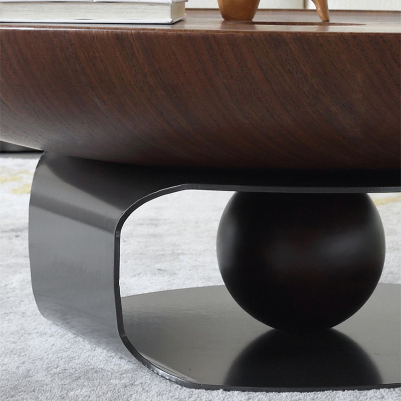 Ronde vierkante blokbasis hout/glas moderne stijl salontafel