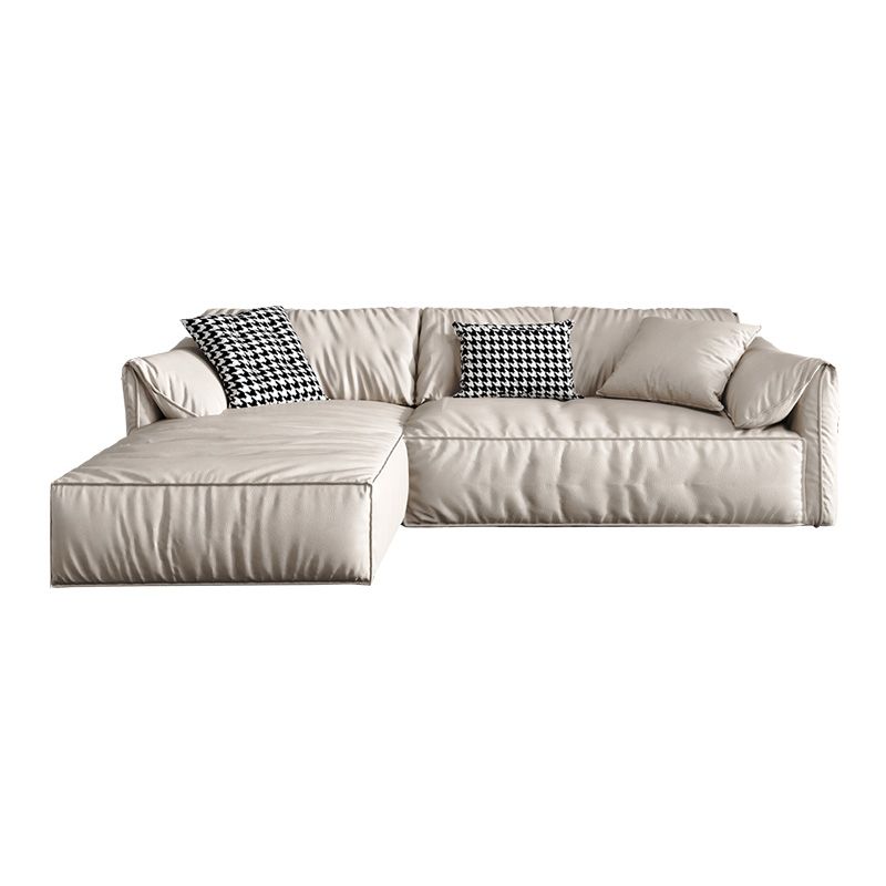 Pillow Top Arm Sectionals 31.5"High Tight Back Sofa with Chaise,White Clearhalo 'furn' 'furn_sectionals' 'Furniture' 'furniture_sectionals' 'Living Room Furniture' 'Sectionals' 1200x1200_044da756-78a9-4151-8277-4b8b219af8c4