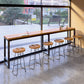 Modern 1/2/4/7 Pieces Solid Wood Pub Table Set Rectangular Counter Table for Dining Room