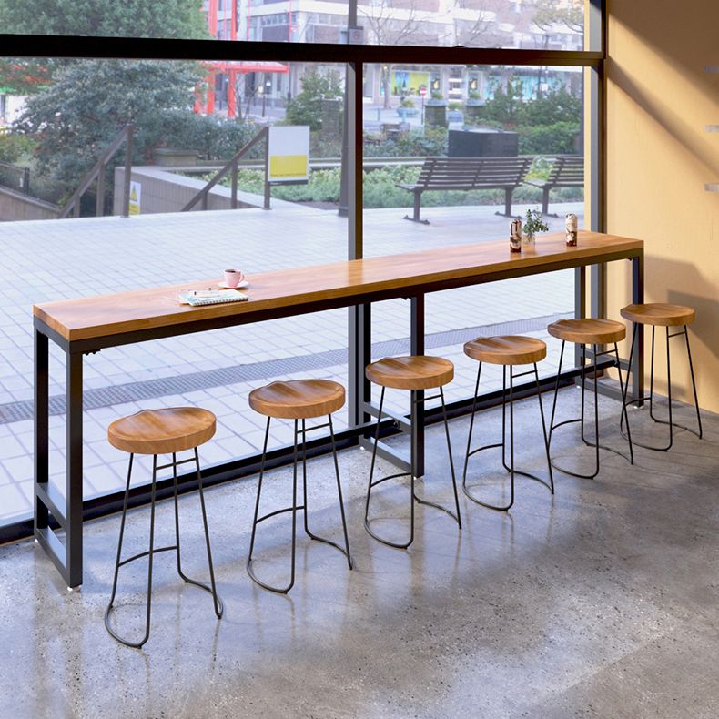 Modern 1/2/4/7 Pieces Solid Wood Pub Table Set Rectangular Counter Table for Dining Room