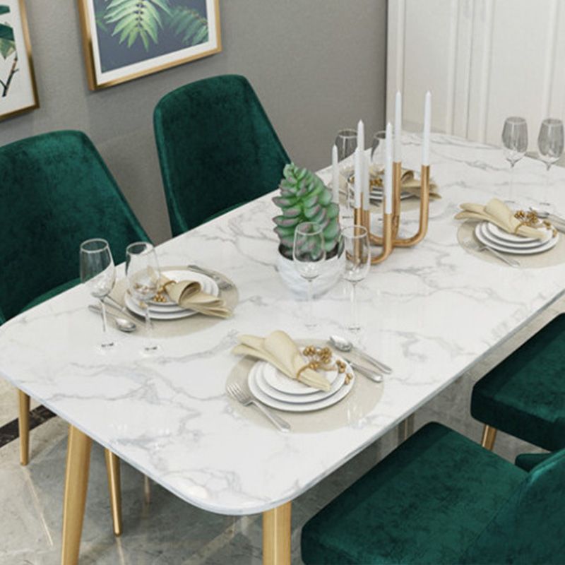 Rectangle Golden Base Dining Table Glam Faux Marble Table for Dining Room Clearhalo 'Dining Tables & Seating' 'Dining Tables' 'dining_table' 'furn' 'furn_dining_table' 'Furniture' 'Kitchen & Dining Furniture' 1200x1200_044e46f6-3c70-4368-a97a-26462aa9296e