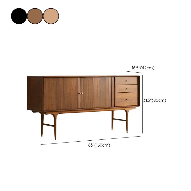 Modern Wood Sideboard Table 3 Drawers Buffet Table Cabinets Included for Living Room Clearhalo 'buffet_sideboard' 'Buffets & Sideboards' 'furn' 'furn_buffet_sideboard' 'Furniture' 'Kitchen & Dining Furniture' 1200x1200_04509beb-50b3-498b-afc1-aff61323f156