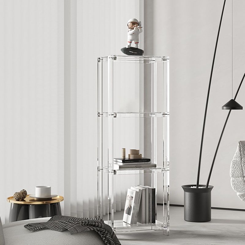 Libreria di libreria standard aperta contemporanea con scaffali