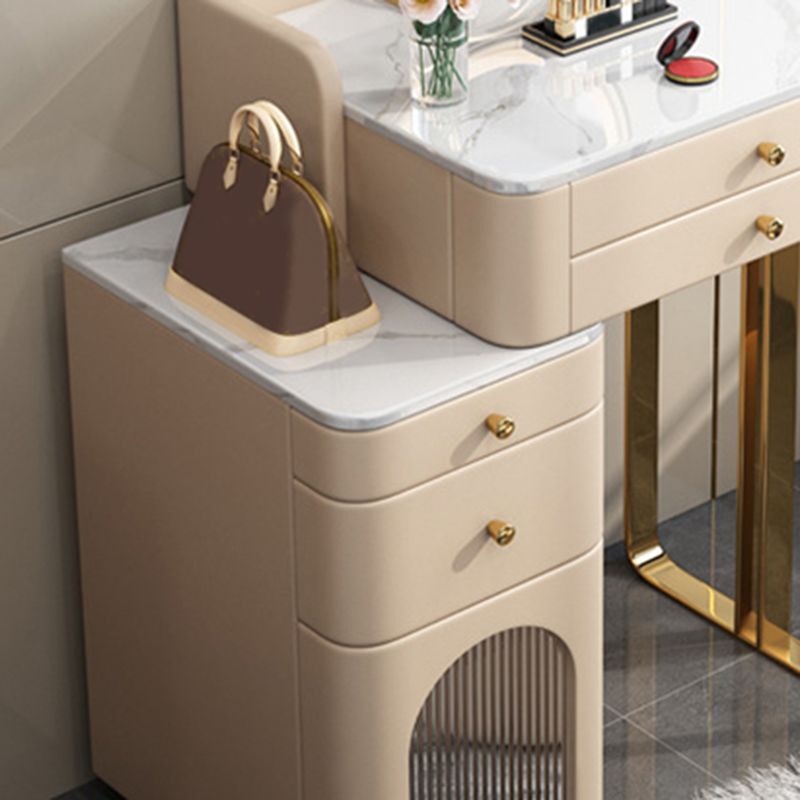 5 Storage Drawers Makeup Vanity Desk Stone Top Dressing Table Clearhalo 'Bedroom Furniture' 'furn' 'furn_makeup_vanities' 'Furniture' 'Makeup Vanities' 'makeup_vanities' 1200x1200_0450ce13-99b4-4e95-8e90-ef79a642dd08
