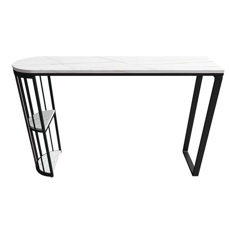 Industrial Free Form Bar Height Table Metal and Stone Bar Table with Double Pedestal Clearhalo 'Bar Furniture' 'Bar Tables' 'bar_tables' 'furn' 'furn_bar_tables' 'Furniture' 'Kitchen & Dining Furniture' 1200x1200_045192fd-6e5c-4832-8a80-37878c8e519c