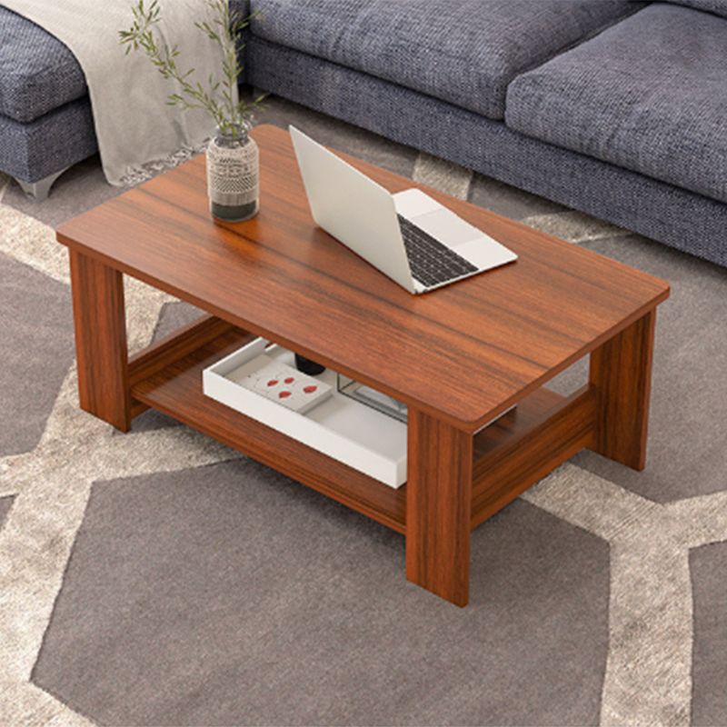 Modern Style Rectangular Artificial Material 4 Legs Base Design Coffee Table