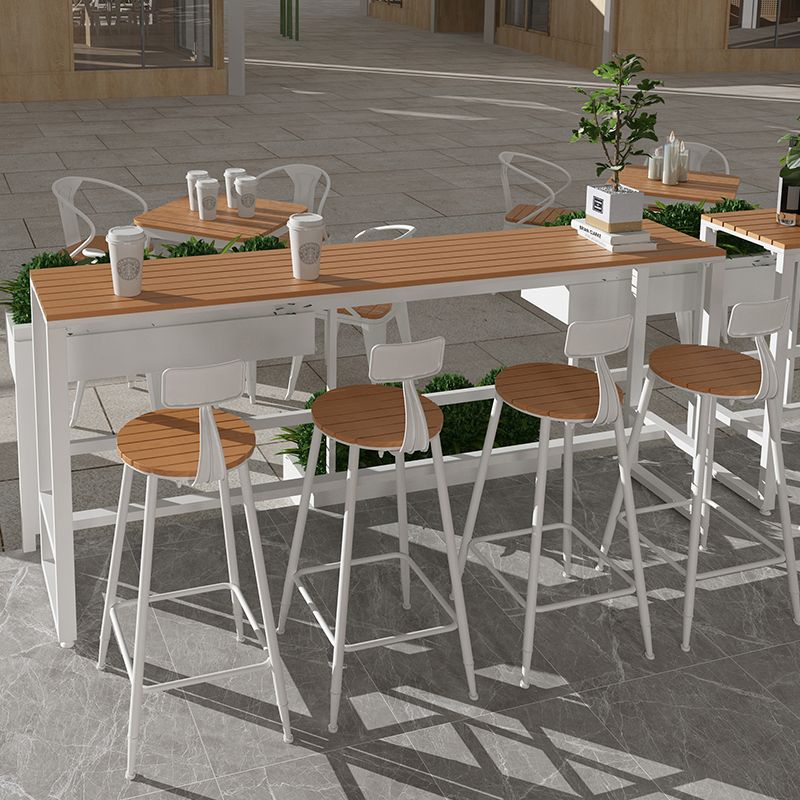 1/5 Pieces Faux Wood Bar Table Set with Metal Frame Industrial Rectangle Pub Table Set Clearhalo 'Bar Furniture' 'furn' 'furn_home_bar_bar_sets' 'Furniture' 'Home Bars & Bar Sets' 'home_bar_bar_sets' 'Kitchen & Dining Furniture' 1200x1200_0454a472-82e1-48c5-9f5f-56b95621906d
