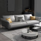 Light-grey Faux Leather Pillow Top Arm Sofa/Sectional with Stain-Resistant Clearhalo 'furn' 'furn_sectionals' 'Furniture' 'furniture_sectionals' 'Living Room Furniture' 'Sectionals' 1200x1200_0455a854-b2e4-48a7-831f-c7c8b629774e