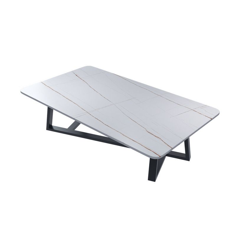 スレートコーヒーテーブル長方形のオープンシェルフミニマリストコーヒーテーブル