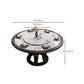 Gray Stone Top Dinette Table with Wooden Base Brown Round Home Dining Table
