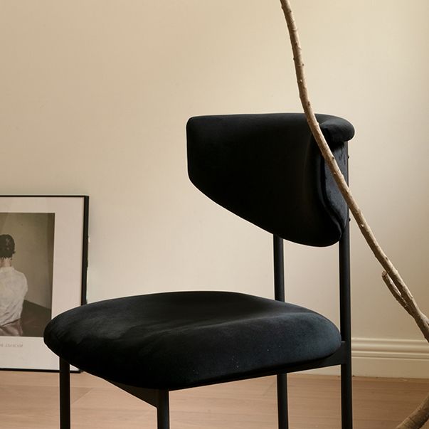 Nordic Armless Backrest Cushion Chair with Metal Legs for Dining Room Clearhalo 'Dining Chairs' 'Dining Tables & Seating' 'dining_chair' 'furn' 'furn_dining_chair' 'Furniture' 'Kitchen & Dining Furniture' 1200x1200_045728f3-bb24-421d-b125-f31094470923