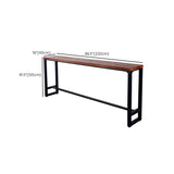 Black Rectangular Bar-height Table Solid Wood Top Bistro Pub Table