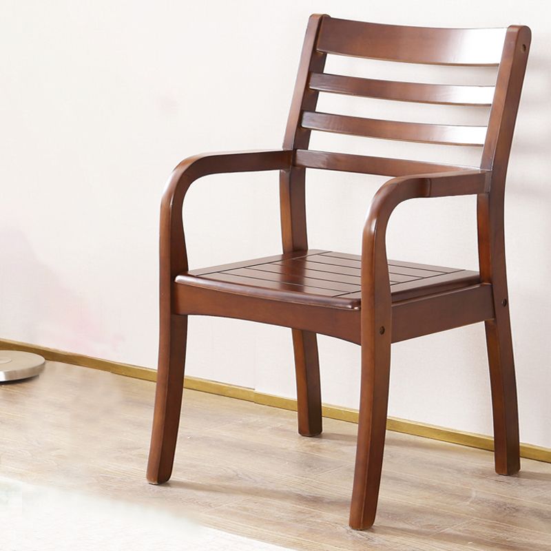 Traditional Rubberwood Arm Chair Wood Ladder Back Single Dining Armchair Clearhalo ' kitchen&dining_furn' 'Dining Chairs' 'Dining Tables & Seating' 'dining_chair' 'furn' 'furn_dining_chair' 'Furniture' 'furniture_dining_chair' 'Kitchen & Dining Furniture' 'kitchen' 1200x1200_04593cbb-2c9e-4c54-a08f-3b61479d9920